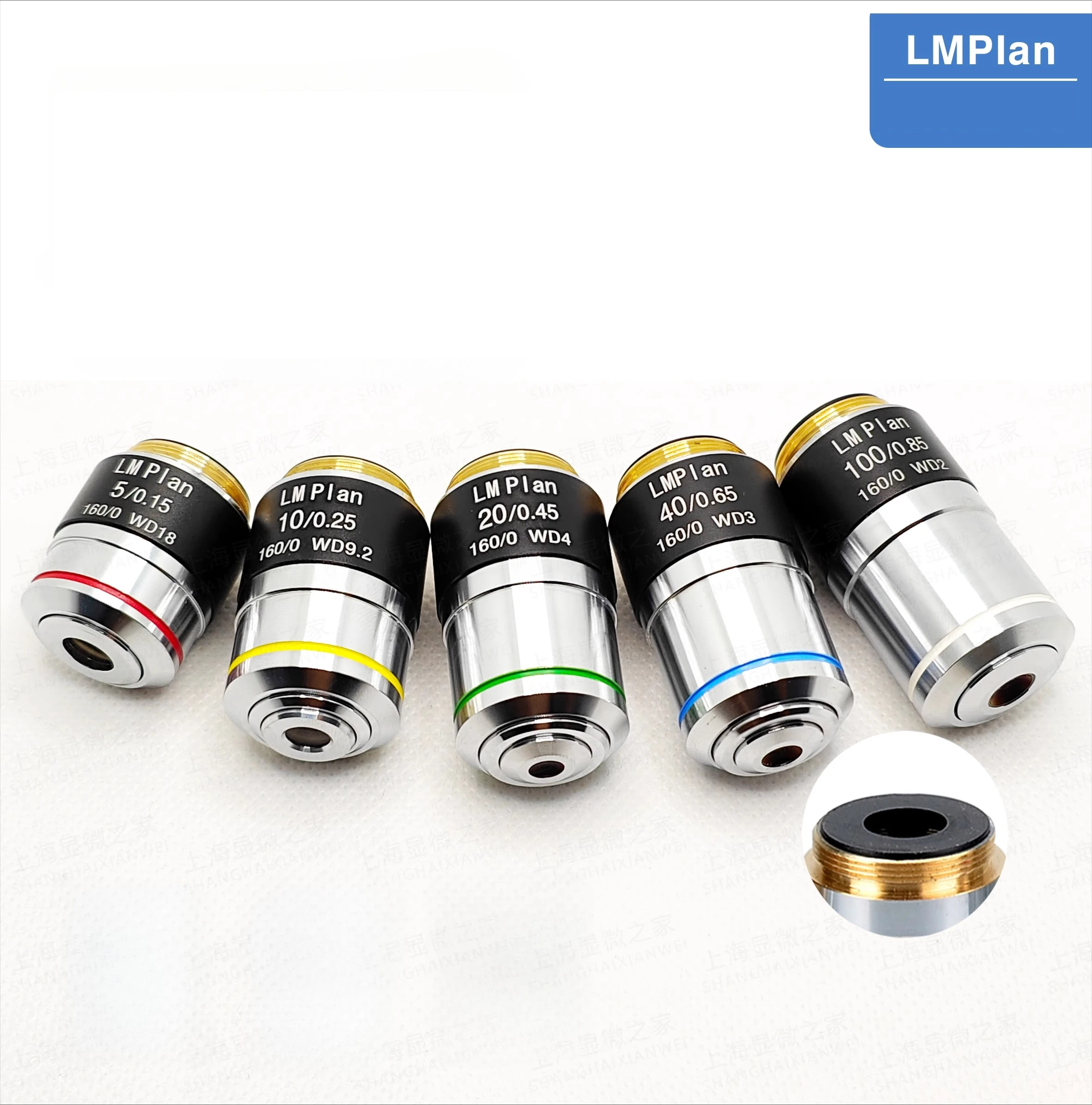 

195 полуахроматический объектив с плоским полем и ограниченным расстоянием L M Plan 5X 10X 20X 40X 100X для металлографического микроскопа