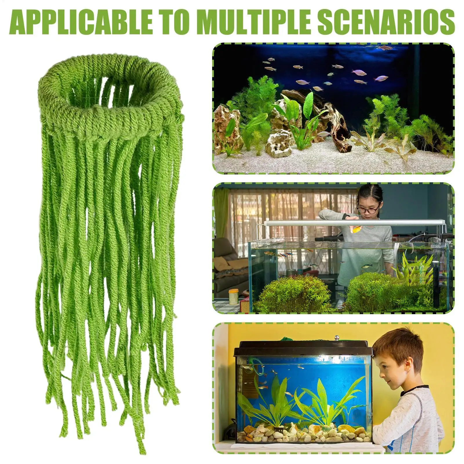 3Pcs Floating Hatchery Spawning Mop Spawning Mop For Fish Aquarium Fish Plant Breeding Mops Grass Shelter Deco for Home Aquarium