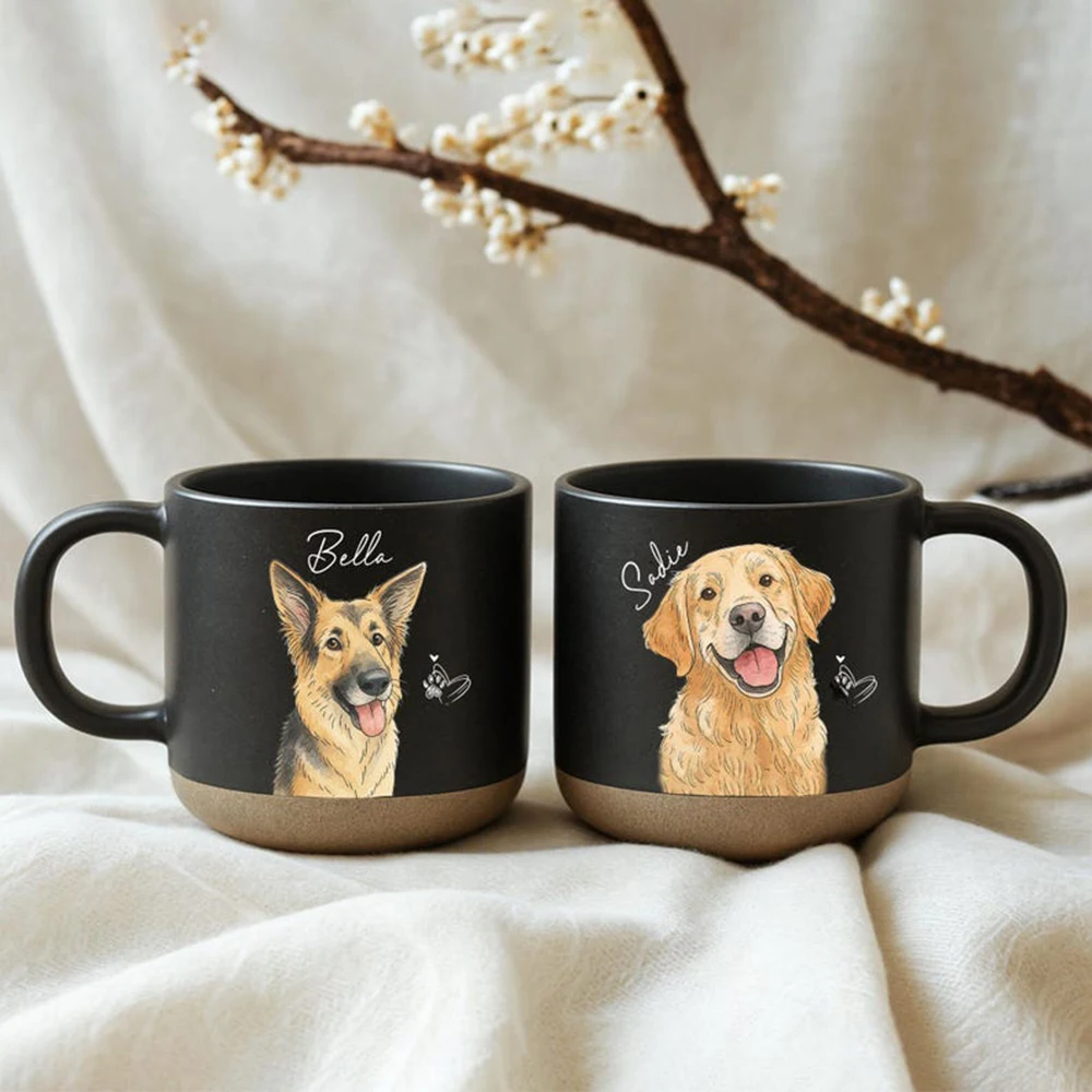 

Customized Ceramic Cup with Pet Photos Personalized Pet Portraits Coffee Cup Gift for Cat And Dog Lovers Commemorative Pet Mug