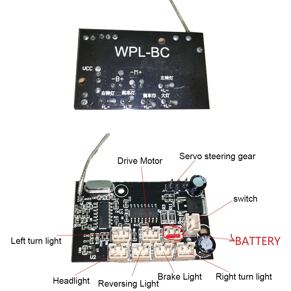 WPL B14K B24K B16K B36K C14 C24K 풀 스케일 리모컨 키트 버전 범용 2.4G 수신기 리포 배터리 충전기