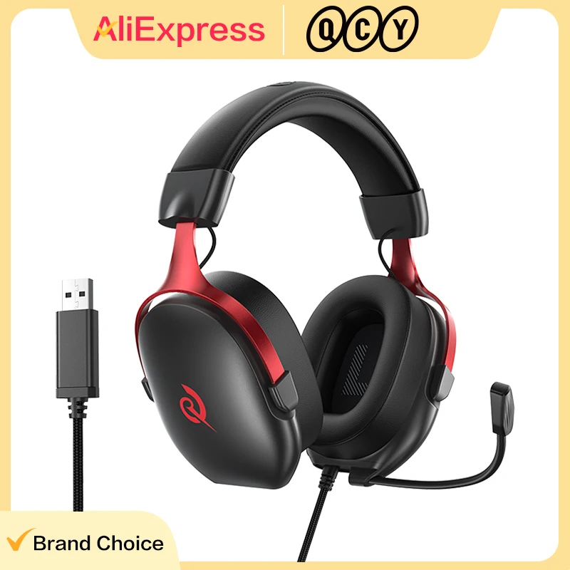 

Игровая гарнитура QCY VN200 Pro H7GM с проводным подключением, объемным звуком 7.1, USB-наушники для ПК, PS4, PS5 и других платформ