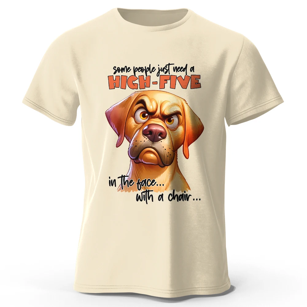 T-Shirt aus 100 % Baumwolle mit Cartoon-Hundeliebhaber-Aufdruck, weiches und atmungsaktives Rundhals-Kurzarm-T-Shirt, süßer und verspielter Unisex-Stil