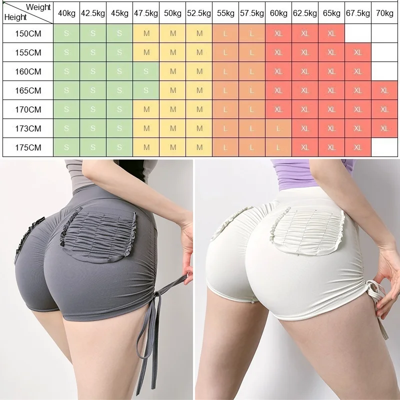 Cloud Hide Sexy Women Yoga Shorts for Lady Fitness High Waist Gym Workout Tights Summer Sports Trousers Pocket Running Leggings