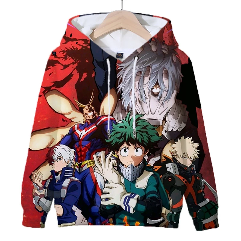 بلدي بطل الأكاديمية ثلاثية الأبعاد الطباعة أنيمي هوديس بنين بنات قمصان سويت شيرت بقلنسوة الاطفال طويلة الأكمام البلوفرات القمم ملابس الأطفال #5