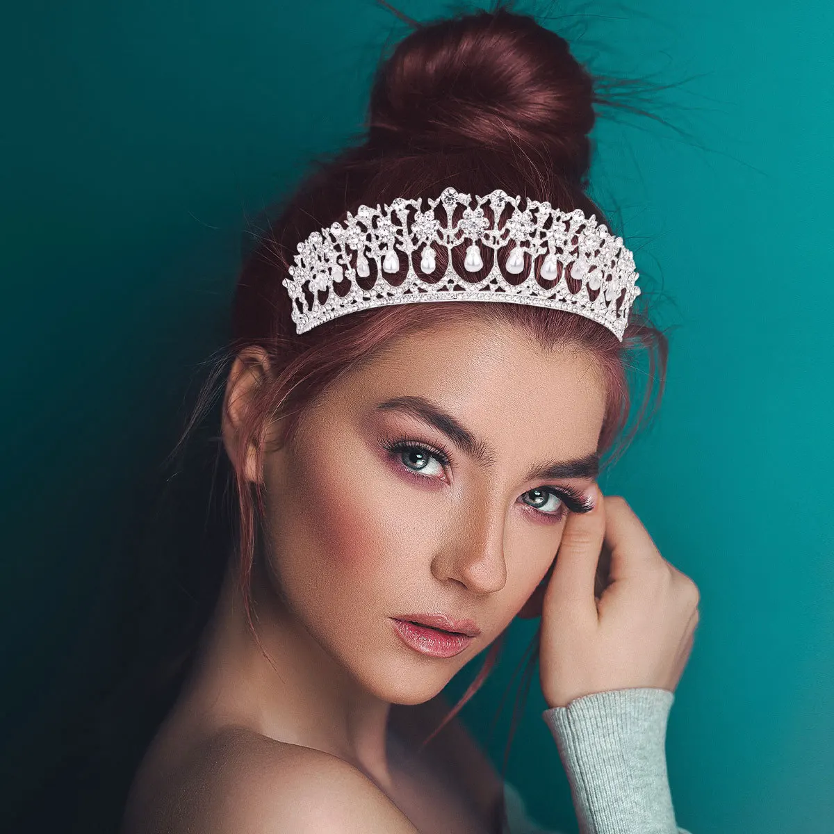 

1Pcs Baroque Crown Hair Hoop Rhinestone Elegant Wedding Bridal Party Headpiece Women Accessories Crown Headband