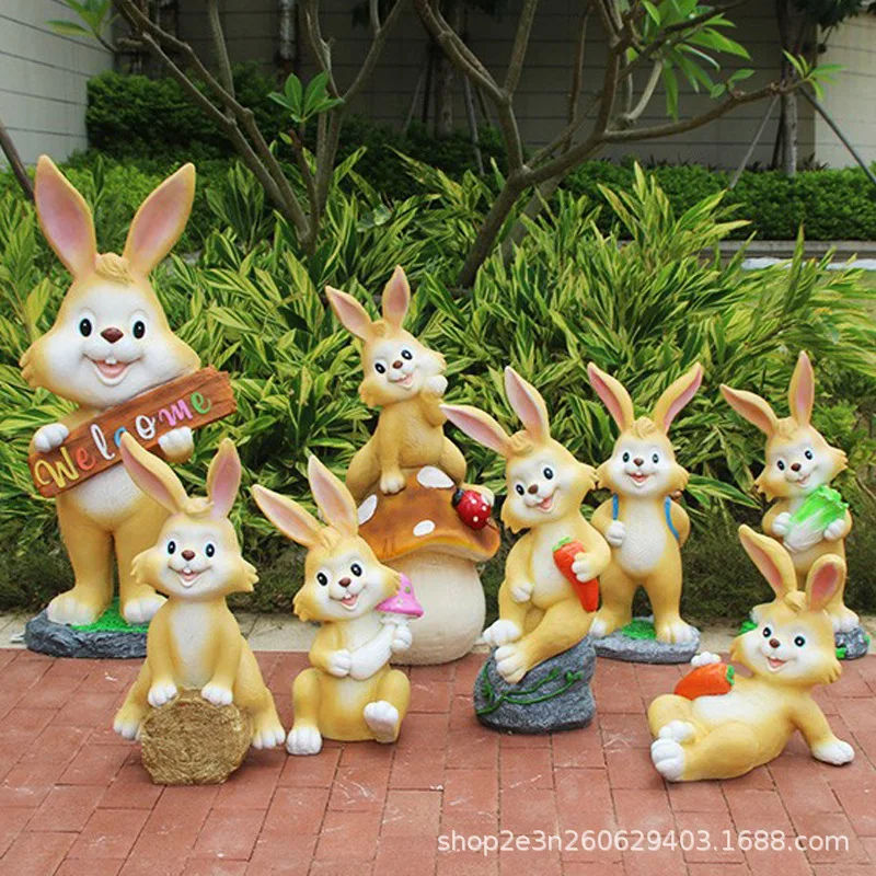 

Outdoor garden garden ornaments, villa courtyard decoration sketches, cartoons, rabbit landscape sculptures, artificial