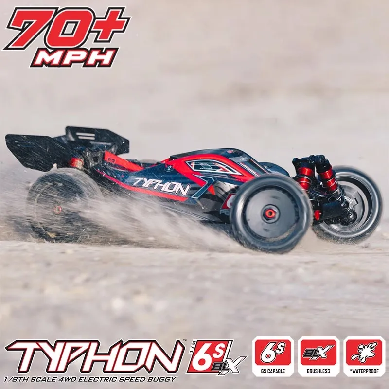 

ГОРЯЧАЯ распродажа автомобиля 1/8 Typhon 6S V5 4WD BLX Багги RC Cars со Spektrum Firma RTR Готовые к эксплуатации гусеничные машинки с дистанционным управлением ARA8606V5