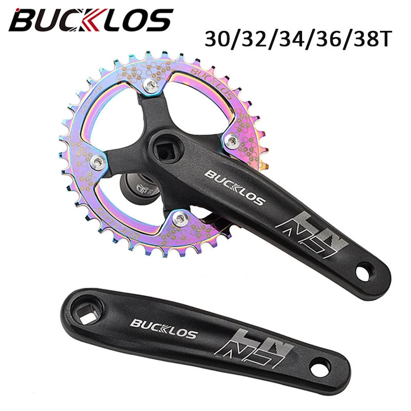 

BUCKLOS Bicyle Crankset 104 BCD 38T 36T 34T 32T MTB Chainwheel Round Oval 30T Chainring 170mm Mountain Bike Crank with Screws