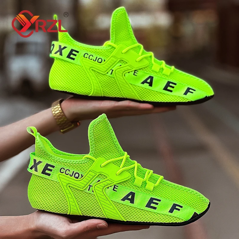 YRZL Mens Sneakers High Top Mesh Casual Shoes Comfortable Breathable Socks Shoes Big Size 47 Outdoor Walking Shoes for Men