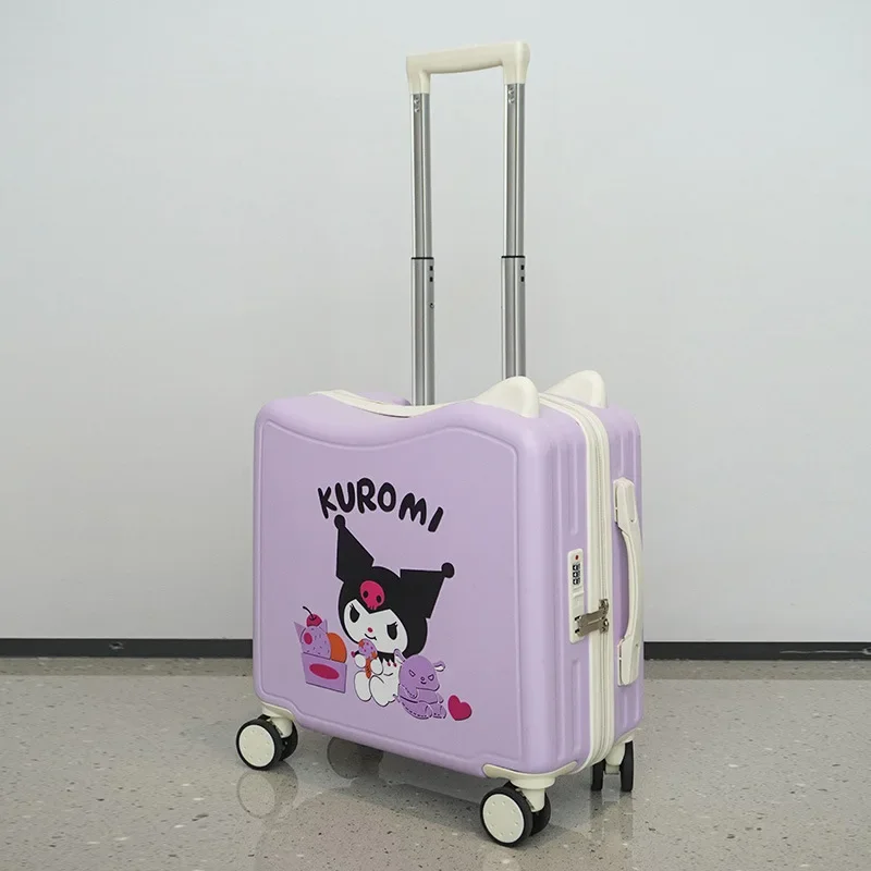 

18-дюймовый детский чемодан Sanrios с героями мультфильмов, чемодан для ручной клади, мини-легкий чемодан на колесиках, универсальный чемодан на колесиках с героями мультфильмов