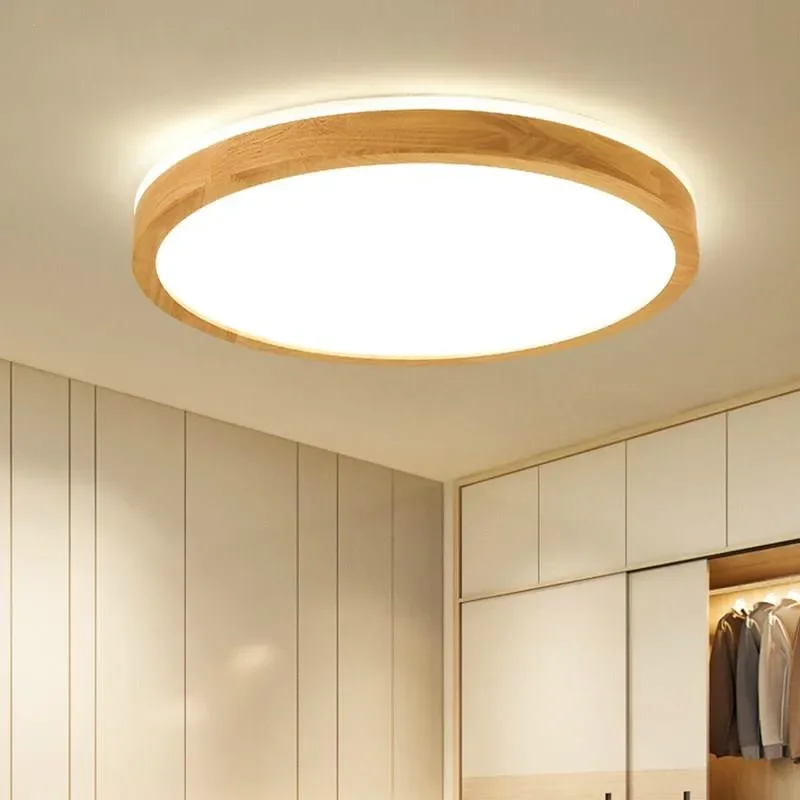 Ultra-thin modern wood ceiling lamp Solid  acrylic LED   Living room bedroom aisle light + Remote contro