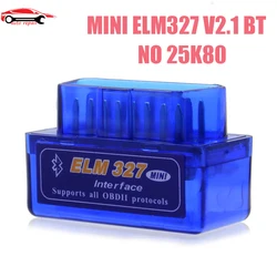 새로운 미니 ELM327 블루투스 V2.1 OBD2 자동차 진단 스캐너 ELM 327 블루투스, OBDII 프로토콜 코드 리더 안드로이드