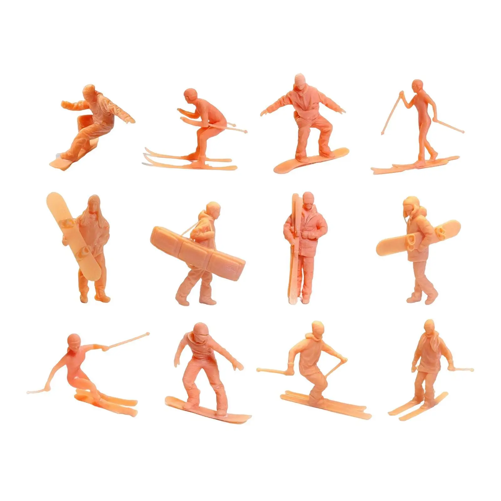 

Лыжные фигурки, модель куклы из смолы для миниатюрных украшений «сделай сам», украшение садового стола, 64-й