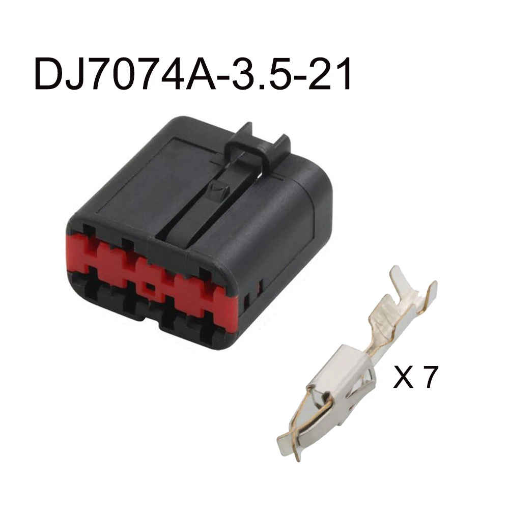 100set DJ7074A-3.5-21 automotive Waterproof connector 7 pin famale male cable Plug socket  Includes terminal seal