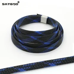 1~50m Black Blue Cross PET Braid Sleeve 2/4/6/8/10/12/14/16/20/25/30mm High Density Insulated Snake Skin Cable Wrap Sheath