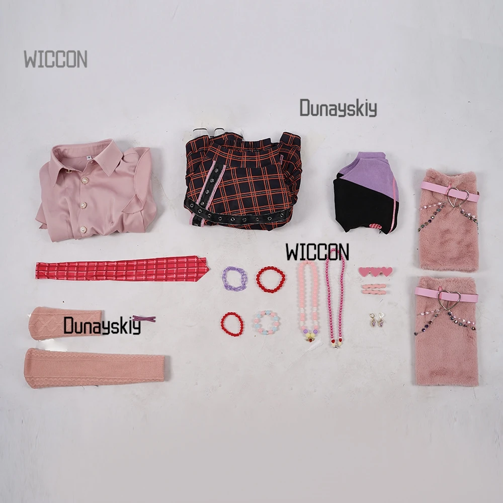 زي إنفينيتي نيكي اوپن وورلد التنكري للعبة - باربي فستان القلب الوردي شعر مستعار على طراز الرسوم المتحركة جاهز للهالوين