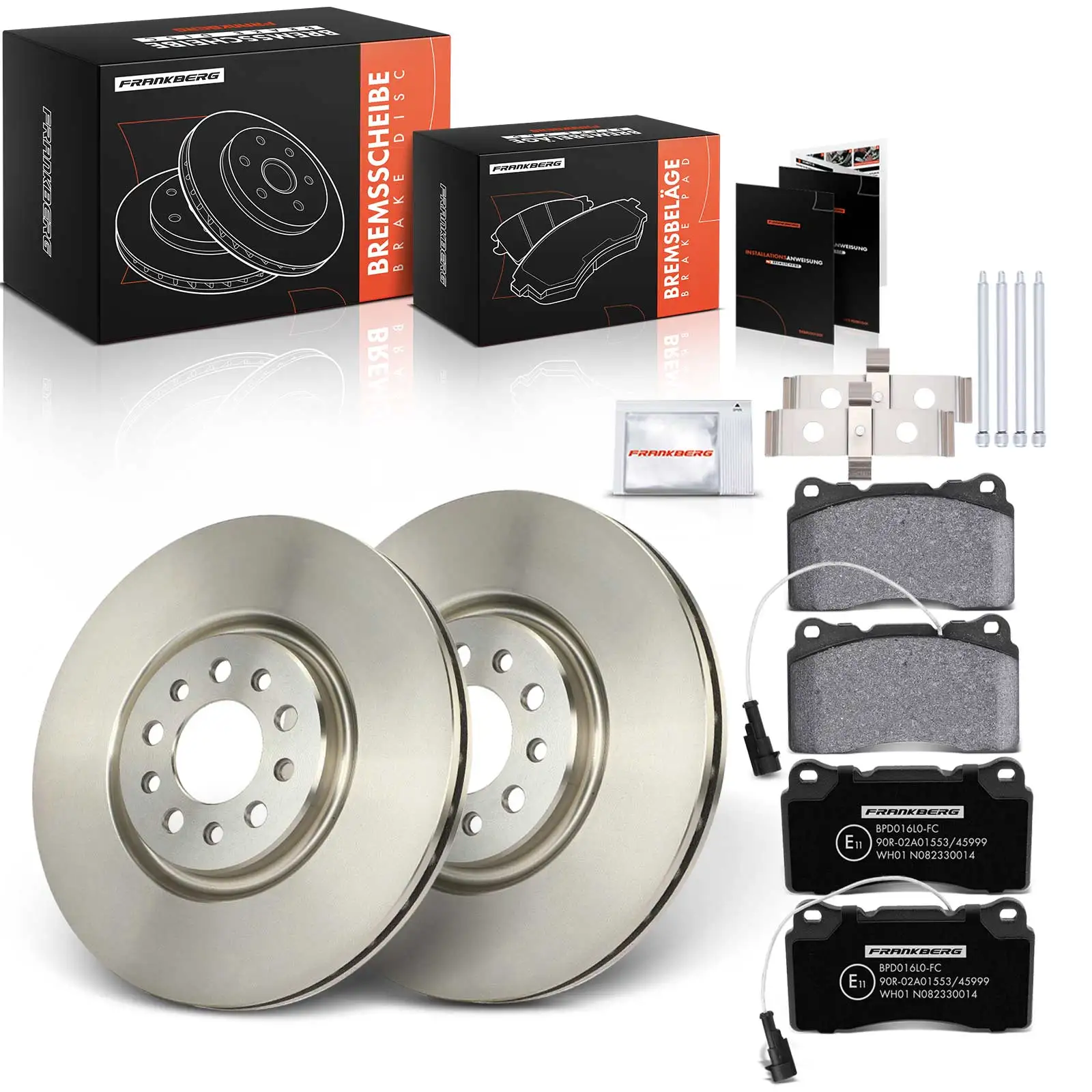 Frankberg 2x Bremsscheiben 4x Bremsbeläge Vorderachse für Alfa Romeo Brera 939 Spider 2.4L 3.2L 1.7L 2006-2011 68242650AB
