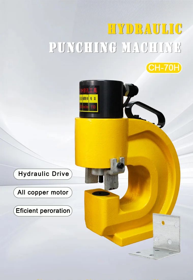 

CH-70H Hydraulic Steel Sheet Metal Puncher Standard Hydraulic Tool for Channel Steel Punching Hole Puncher Machine