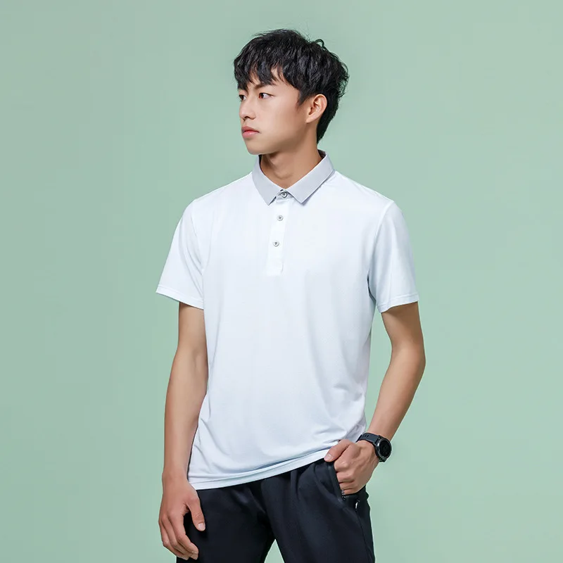 

New Ice Silk POLO Shirt Summer Quick-drying Large-size Top Loose Lapel Couple Men Women Sports Short-sleeved Fitness Casual