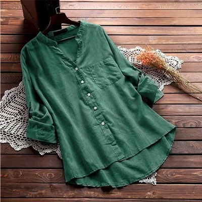 White Cotton Long irt Women Summer Clothes irt Dr Casual Commute Sle Pure Color Loose Fit Mid-Length Sve