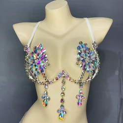 New Sexy Wire Bra For Carnival Costume Women Samba Costumes Top Bra Stone Belly Dancing Party Nightclub WIRE BRA