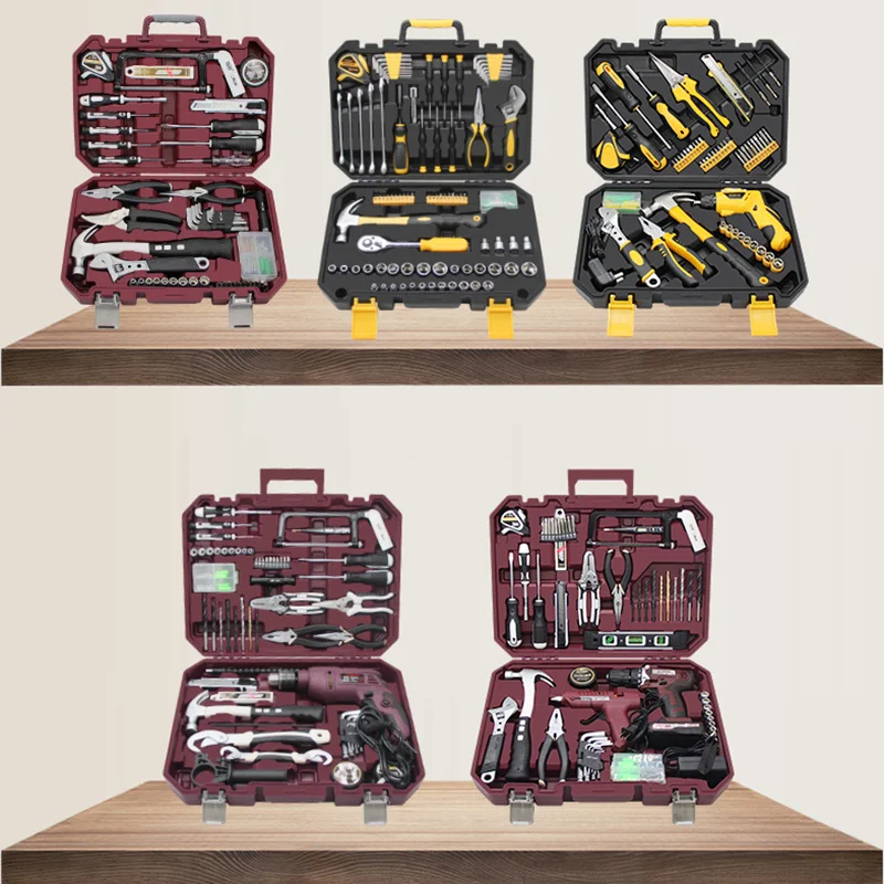 

MultiPurpose Toolbox Set Household Hardware Hand Tool Combination Repair Set Home Repair Complete Tool Box Carbon Steel Material