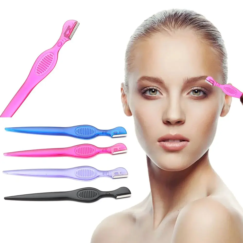แบบพกพาFacial Hair Removerพร้อมShellเครื่องมือแต่งหน้าEyebrow Shaperเครื่องโกนหนวดใบมีดEyebrow Trimmerคิ้วมีดโกน