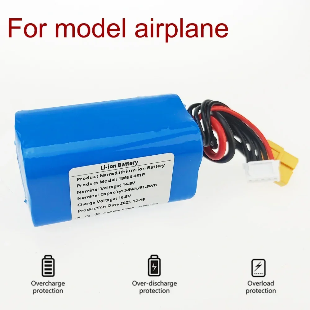 For 4S1P battery pack  Various RC Airplane Quadrotor Etc XH2.54-5P XT60 14.8V Battery 3500mAh UAV 16.8V