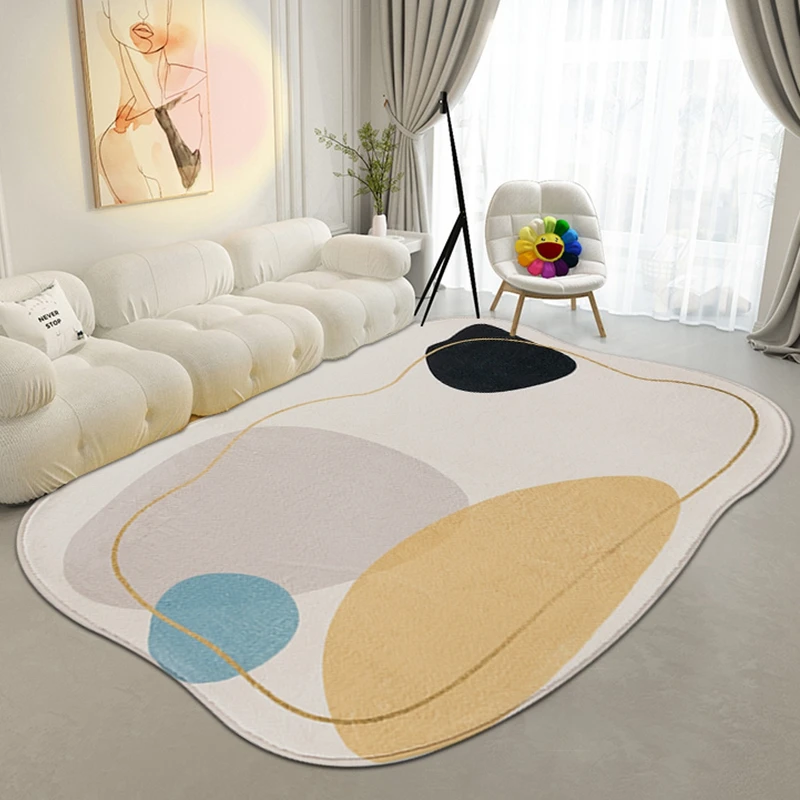 Light Luxury Bedroom Decor Bedside Carpet Irregular Study Plush Floor Mat Fluffy Soft Lounge Rug Home Large Area Abstract Rugs