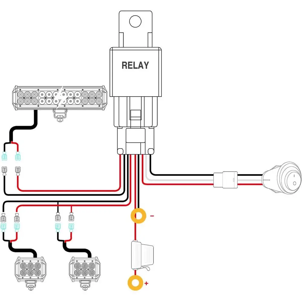 كبسولات LED مقاس 4 بوصات مع قضبان إضاءة كومبو بقدرة 18 وات للمركبات على الطرق الوعرة، مجموعة مكونة من قطعتين، طقم أسلاك 16AWG، ضمان لمدة عامين #4