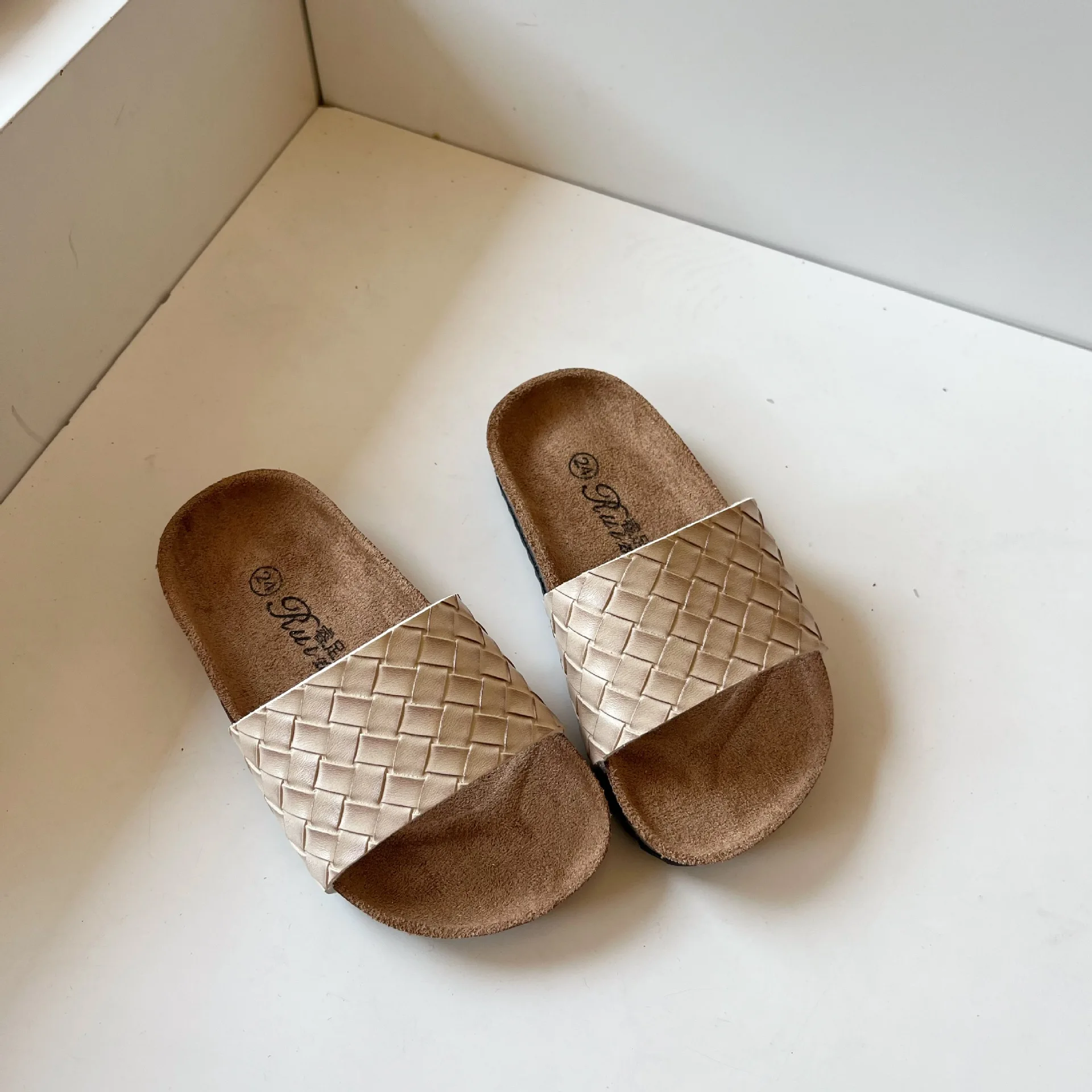 Children Shoes Woven Cork Slippers 2023 Summer New Korean Style Boys and Girls Fashion Casual Simple Non-slip Slippers