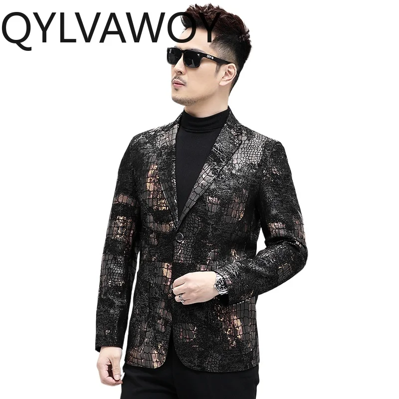 QYLVAWOY Top Layer Sheepskin Genuine Leather Jacket Men 2026 100% Real Pure Leather High Quality Fashion Man Coat Spring Autumn