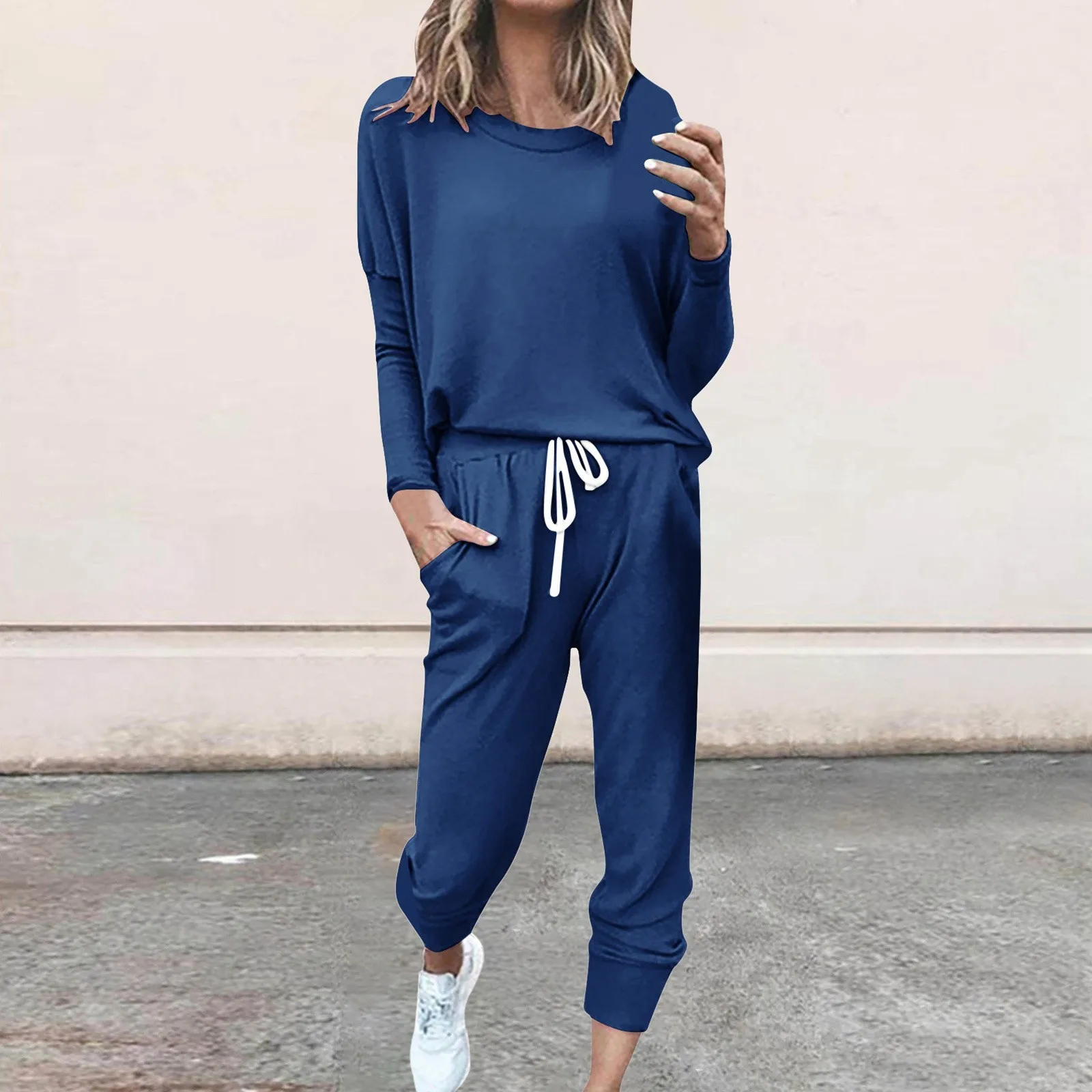 Women Autumn Casual Tracksuits 2025 Solid Color Loose Pullover Hoodies Two Piece Set Female Long Sleeve Tops Pants Sportswear