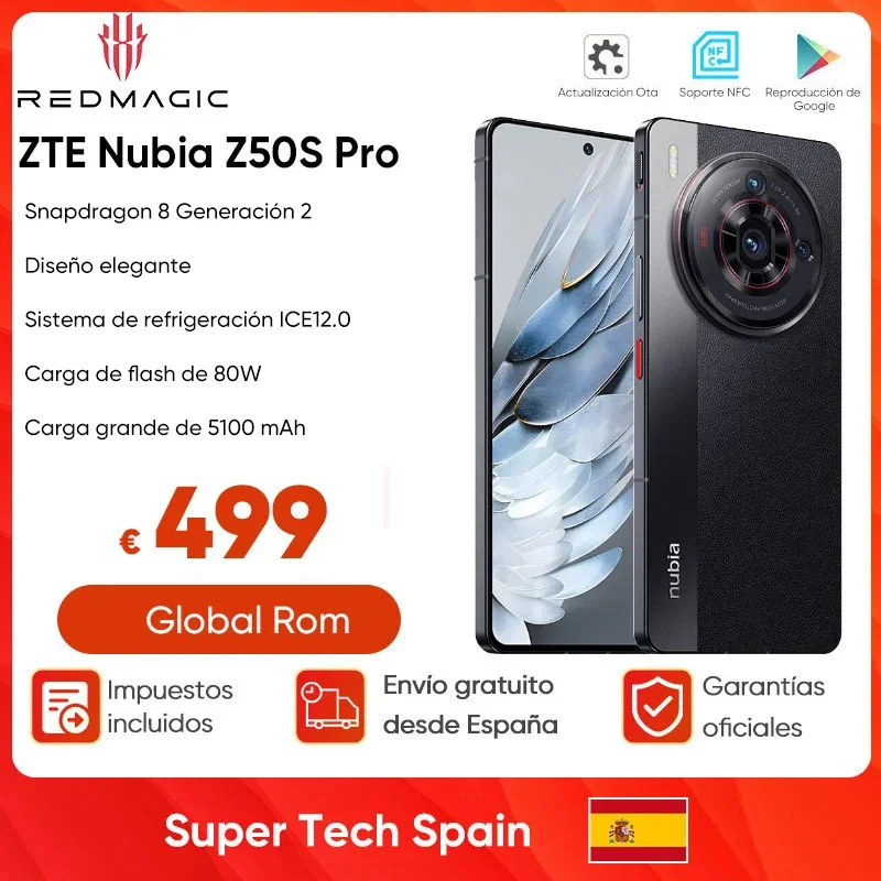 ZTE Nubia Z50S Pro 5G Mobile Phone Snapdragon 8 Gen 2 6.78 