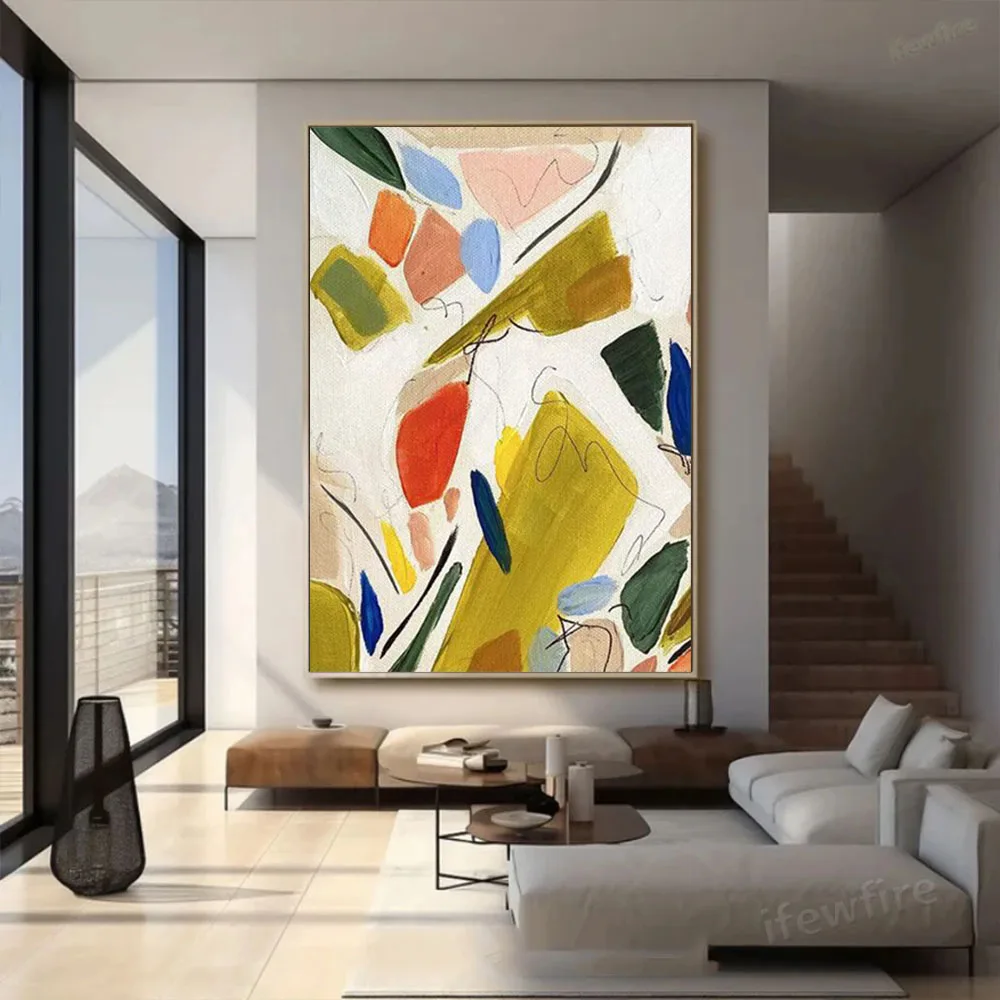 100% Hand Painted Oil Painting on Canvas Night View of New York City Landscape Wall Art Pictures for Living Room Home Decor