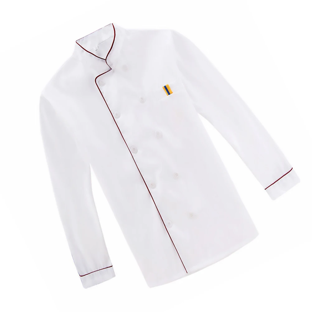 Red Embossed Long Sleeve Chef Jacket Size 5Xl Breathable Wearproof Chef Coat Anti-Splash for Restaurant Hotel Outdoor Barbecue