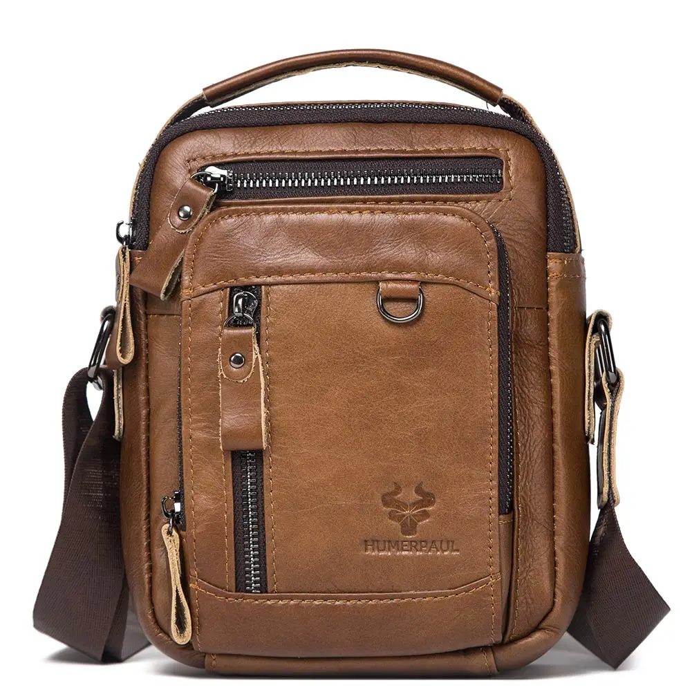 

Top Layer Leather Casual Shoulder Bags for Men Small Business Crossbody Bags Cowhide Male Outdoor Travel Messenger Handbag