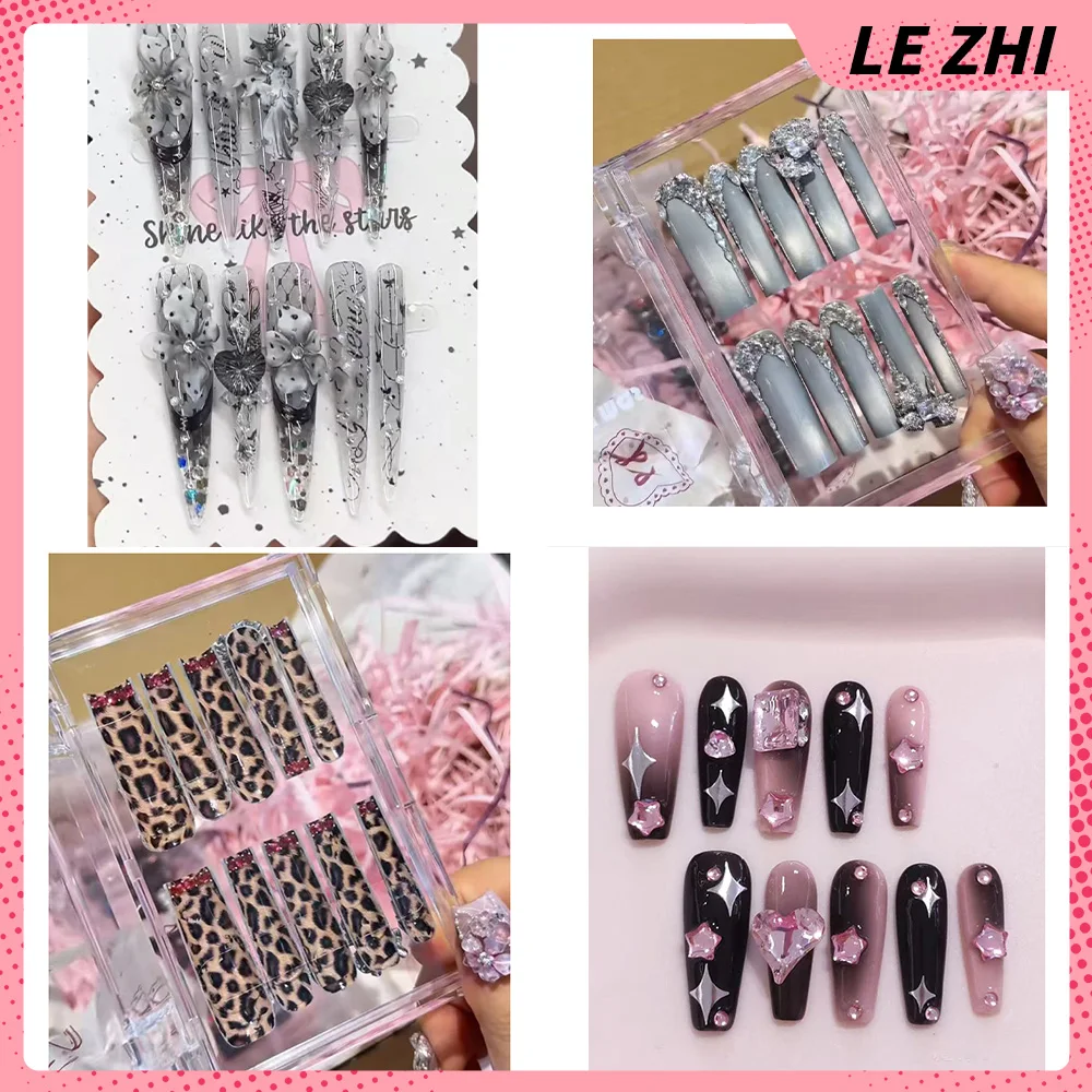 Nail Art Leopard - Y2K Spicy Girlish Style Leopard Diamond