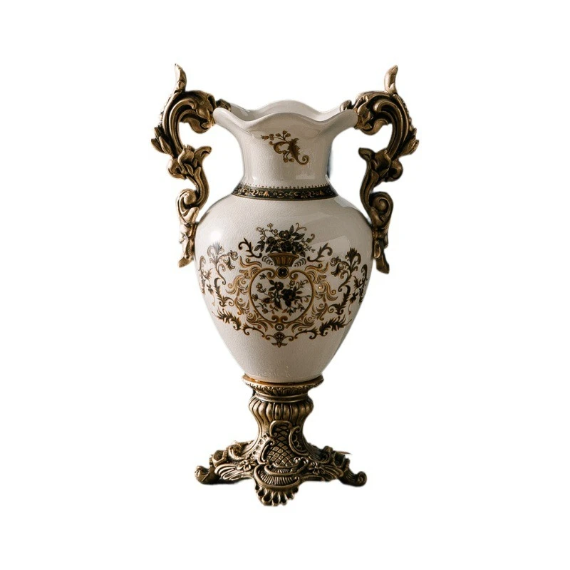 

Creative European amphorae floor-standing ceramic vase flower arrangement high-end American retro personality home decoration va