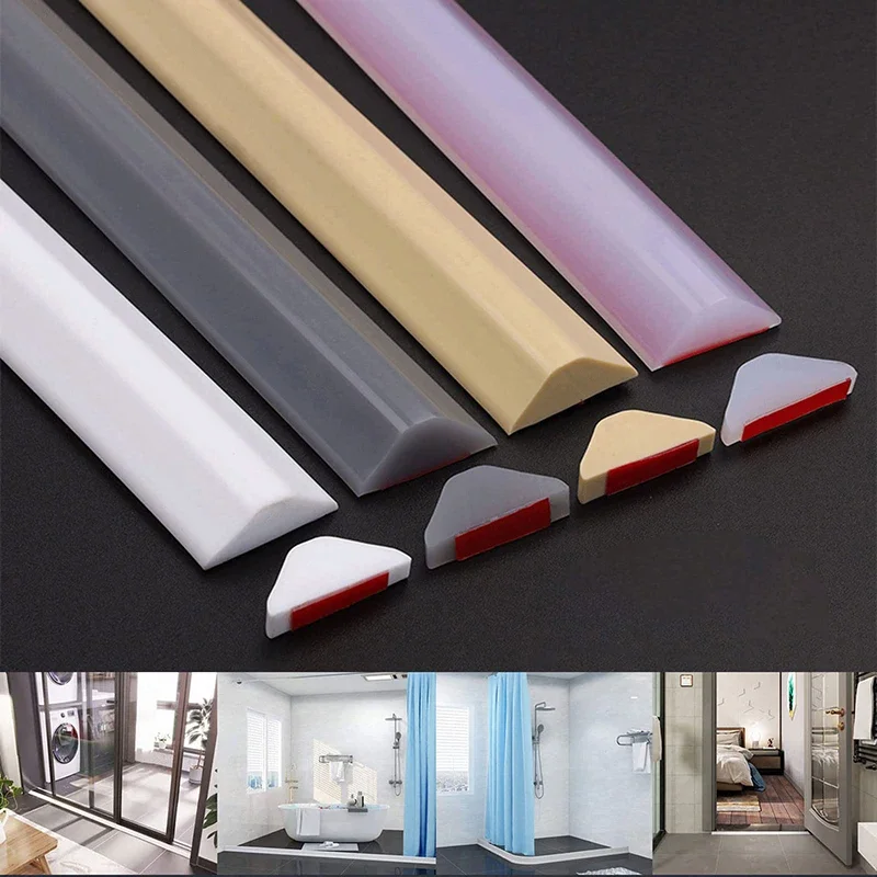 

Shower Threshold Water Dam Self-Adhesive Bathroom Strip Water Blocking Strip Waterproof Partition Good Ductility for Sink 1M