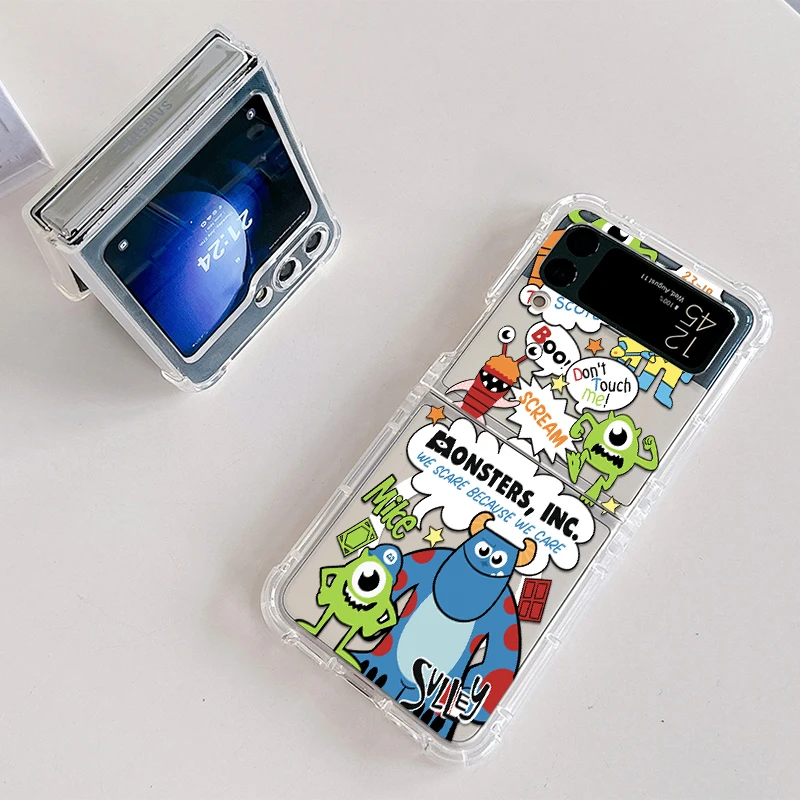 disney little monsters Magsafe Magnetic Phone Case for Samsung Galaxy Z Flip 3 4 Z Flip 5 6 Z 5G Soft Clear Tpu Cover