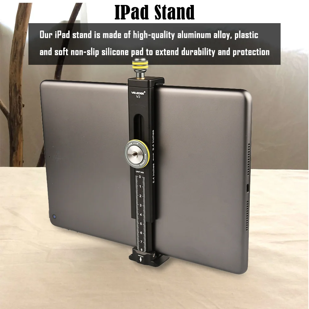 V2 Universal Tablet Holder Aluminum Alloy Tripod Mount Bracket for iPad Surface Pro Mobile Phone Support