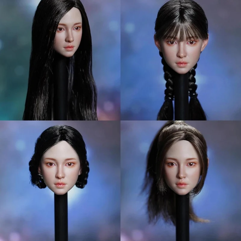 SUPER DUCK SDH042 1/6 Scale Asian Beauty Hair Transplant Exquisite Head Sculpture Fit 12” TBL Wheat Color Action Figure Body