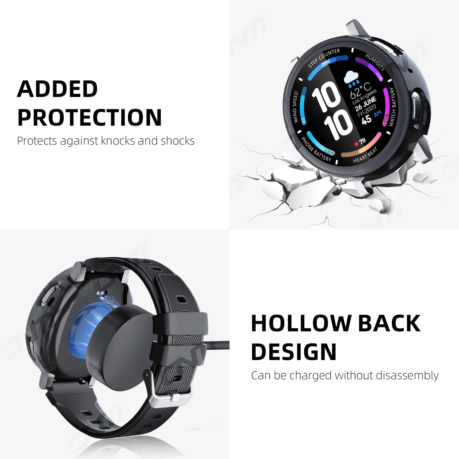 Case for Amazfit Active Max Screen Protector Case Soft TPU All-Around Protective Bumper Cover Shell for Active Max Accessories