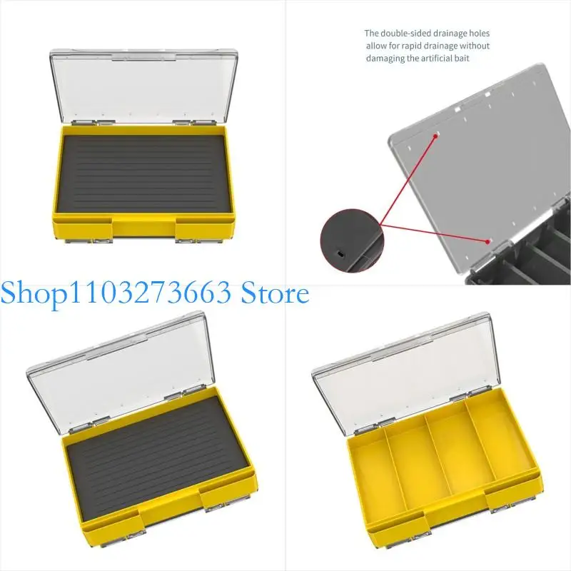 

R6FE Fishing Tool Box Tool Organizers Double Side Baits Lures Box Easy to Carry