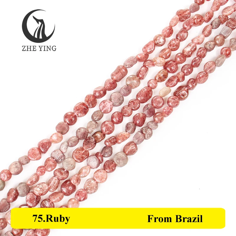 New A+ Natural Irregular Ruby Stone Beads For Jewelry Making 6-8mm Bronzite Seraphinite Freeform Bead DIY Bracelet Necklace 15\'\'