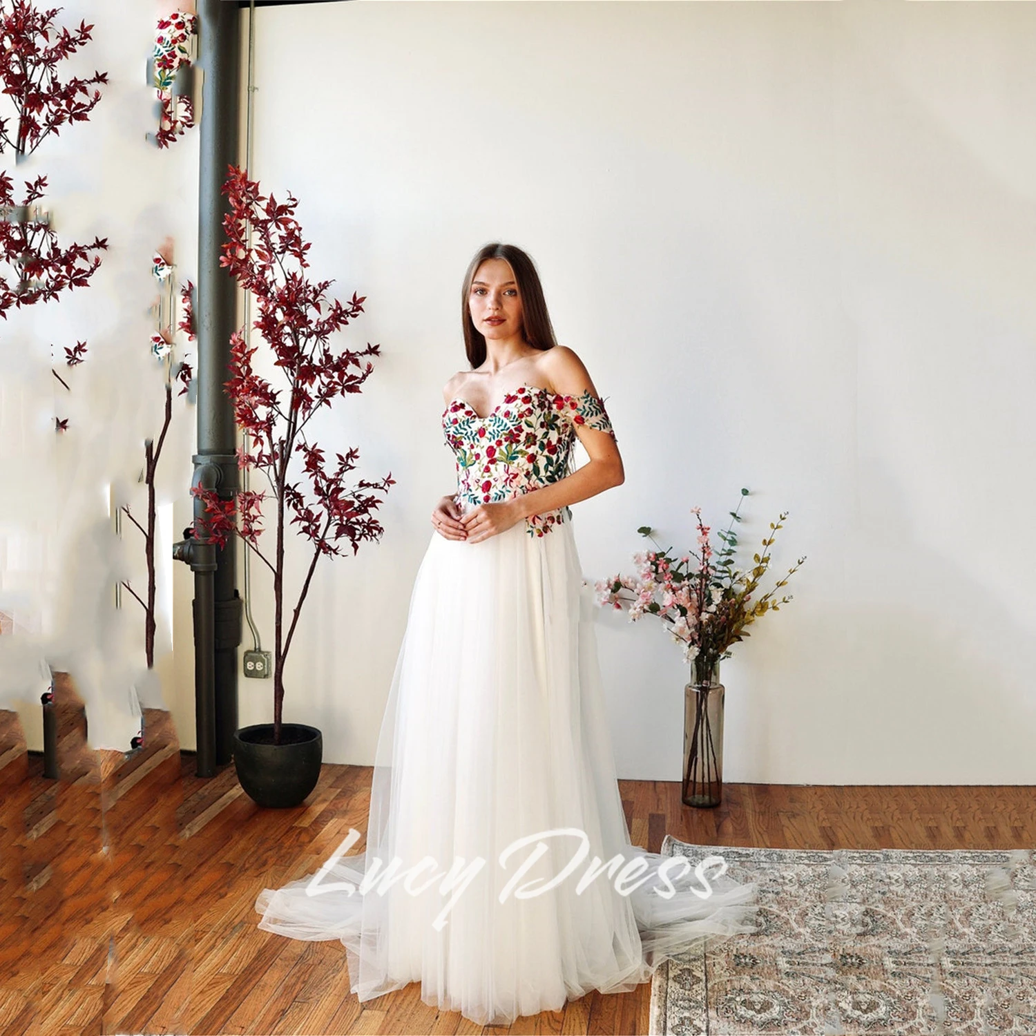 

Lucy Customized Wedding Dresses Plus Size Wedding Dresses White Dress Civil Wedding Dress Skirt Weddings Events Graduation Dress