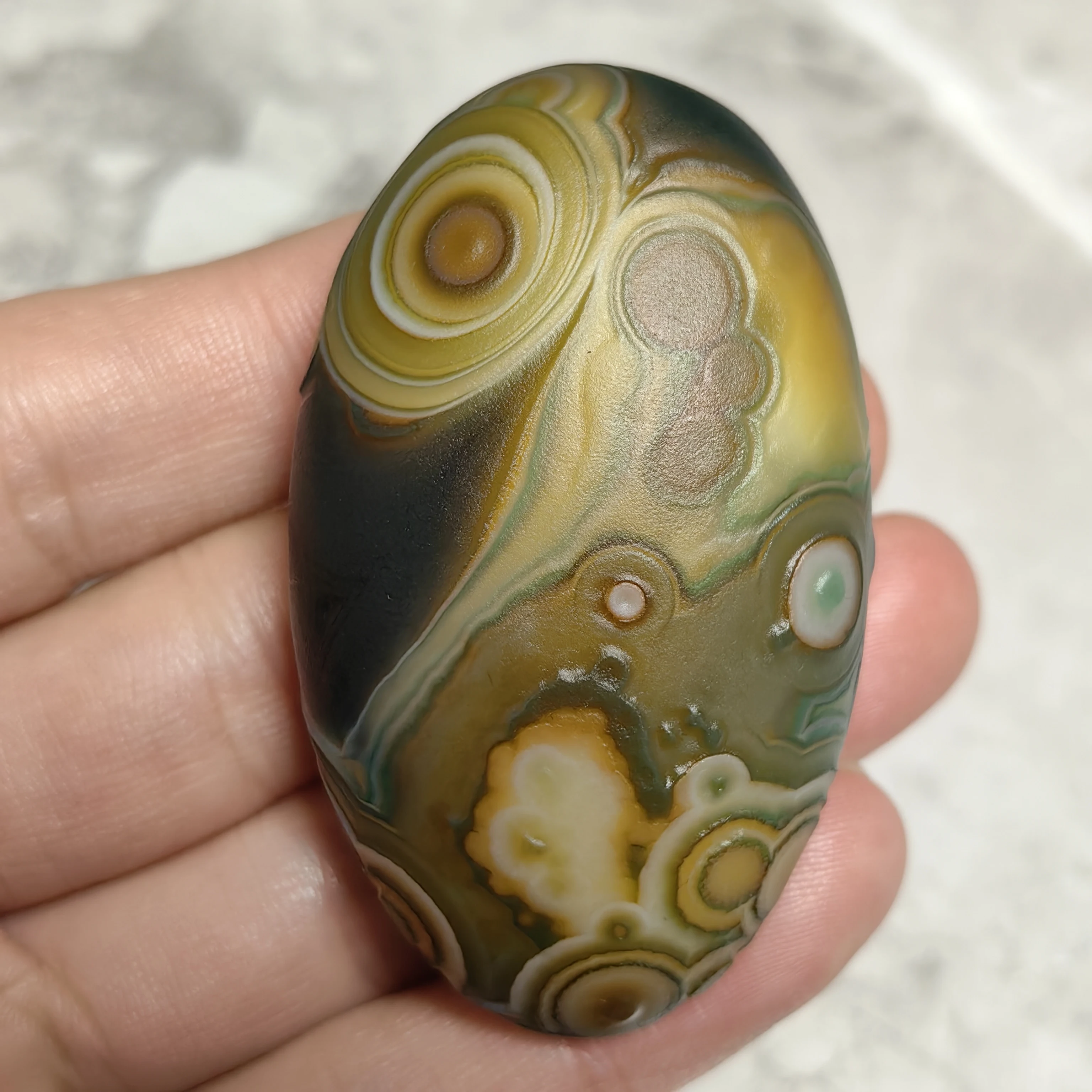 Pure Natural Palm Stones Eye Agate Reiki Crystal Quartz Healing Gobi Eye Mineral Specimen Energy Chakra DIY Jewelry Home Decor