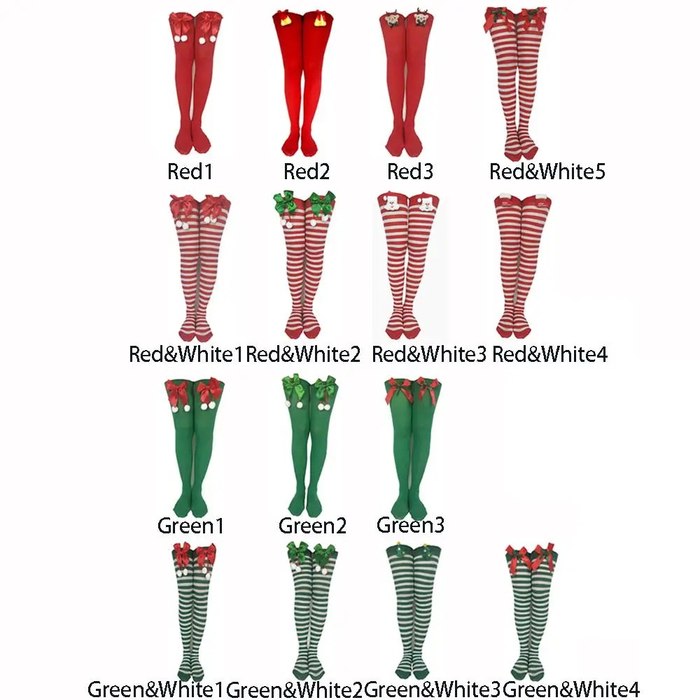 Christmas stockings party clothing accessories socks Christmas over the knee socks bow stockings
