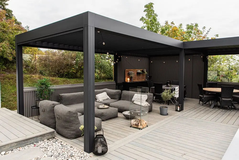 

Motorized Pavilion Garden Sun Shade Aluminum Louver Roof System Retractable Patio Deck Automatic Pergola and Gazebos Outdoor